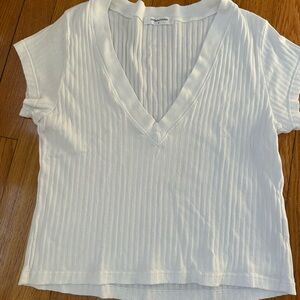 Perfect White Tee Bobby V-Neck Ribbed Top